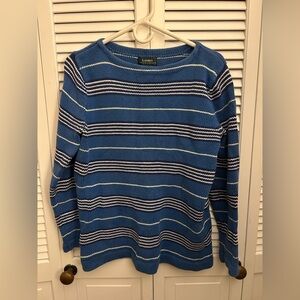 Lauren Ralph Lauren Navy and White Knit Top